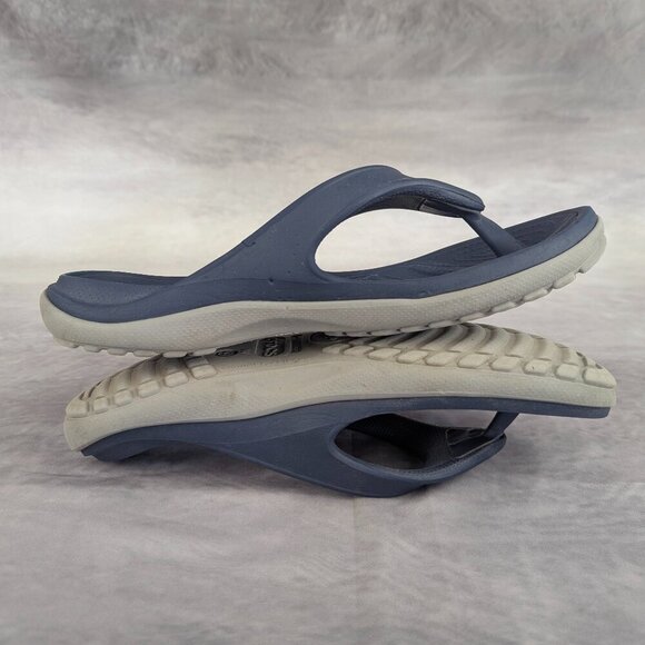 Crocs flip flops size 7 navy/gray - Picture 4 of 7